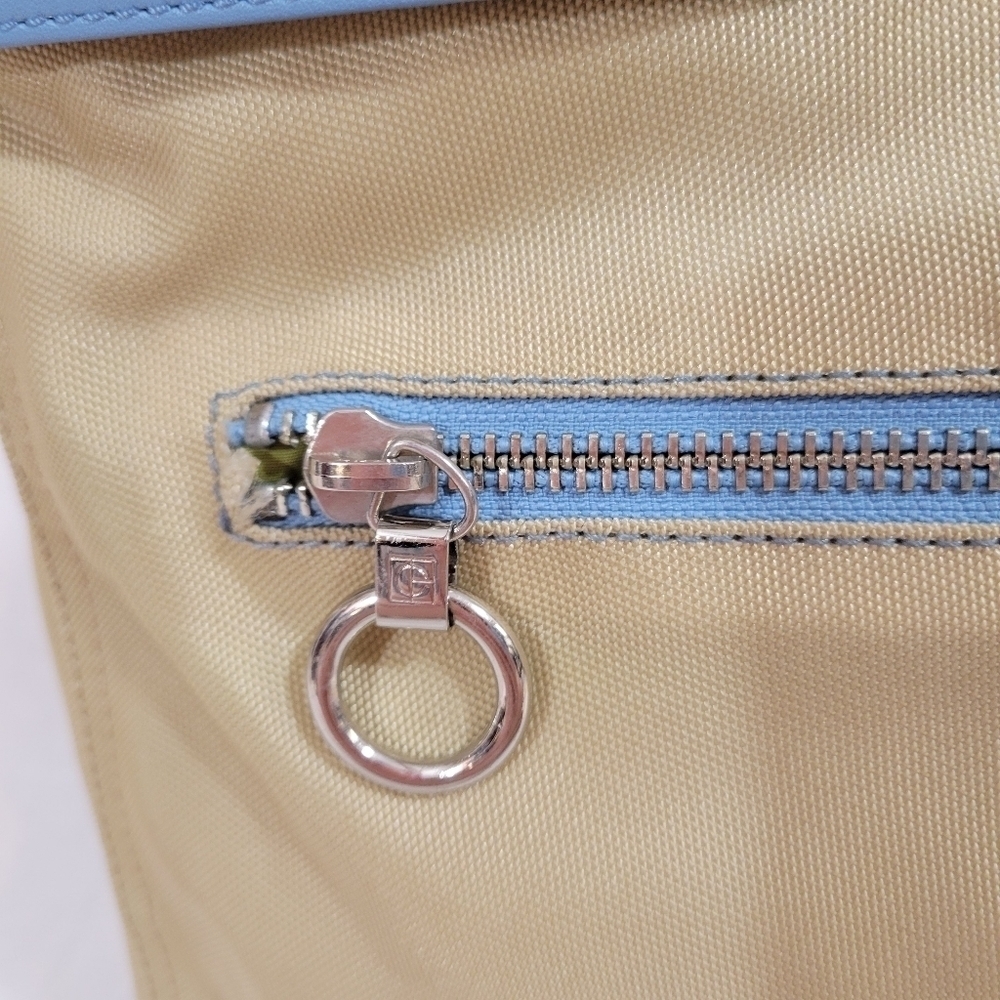 Cole Haan Tan & Blue Nylon Shoulder Tote Bag - Picture 5 of 13